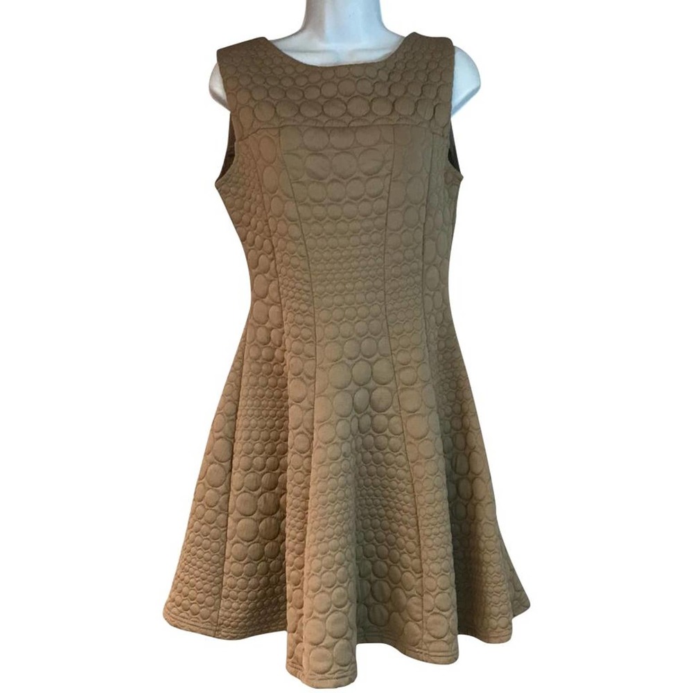 Jus D'Orange Brown Quilted Poly Blend Dress M